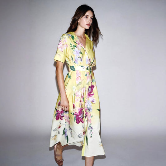 Zara FLORAL PRINT MIDI DRESS WITH BELT (Surplus)
