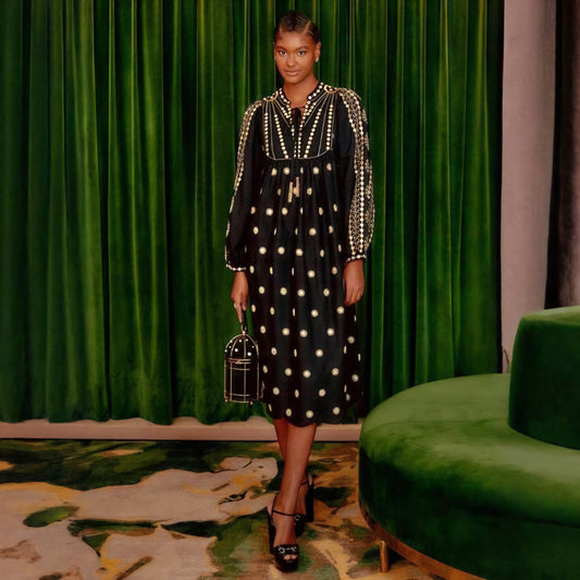 Farm Rio-Sun Embroidered Midi Dress (Surplus)