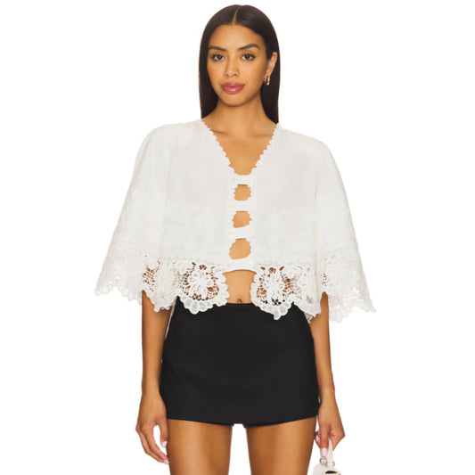Sea New York Iyla Soutache Top in White (Surplus)