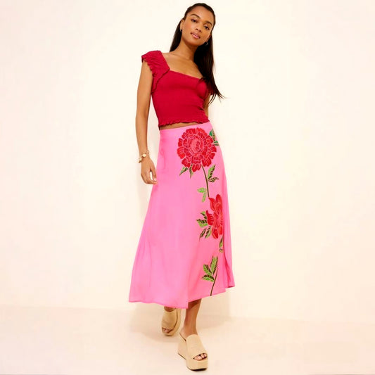 Farm Rio - Rose Motif Maxi Skirt (Surplus)