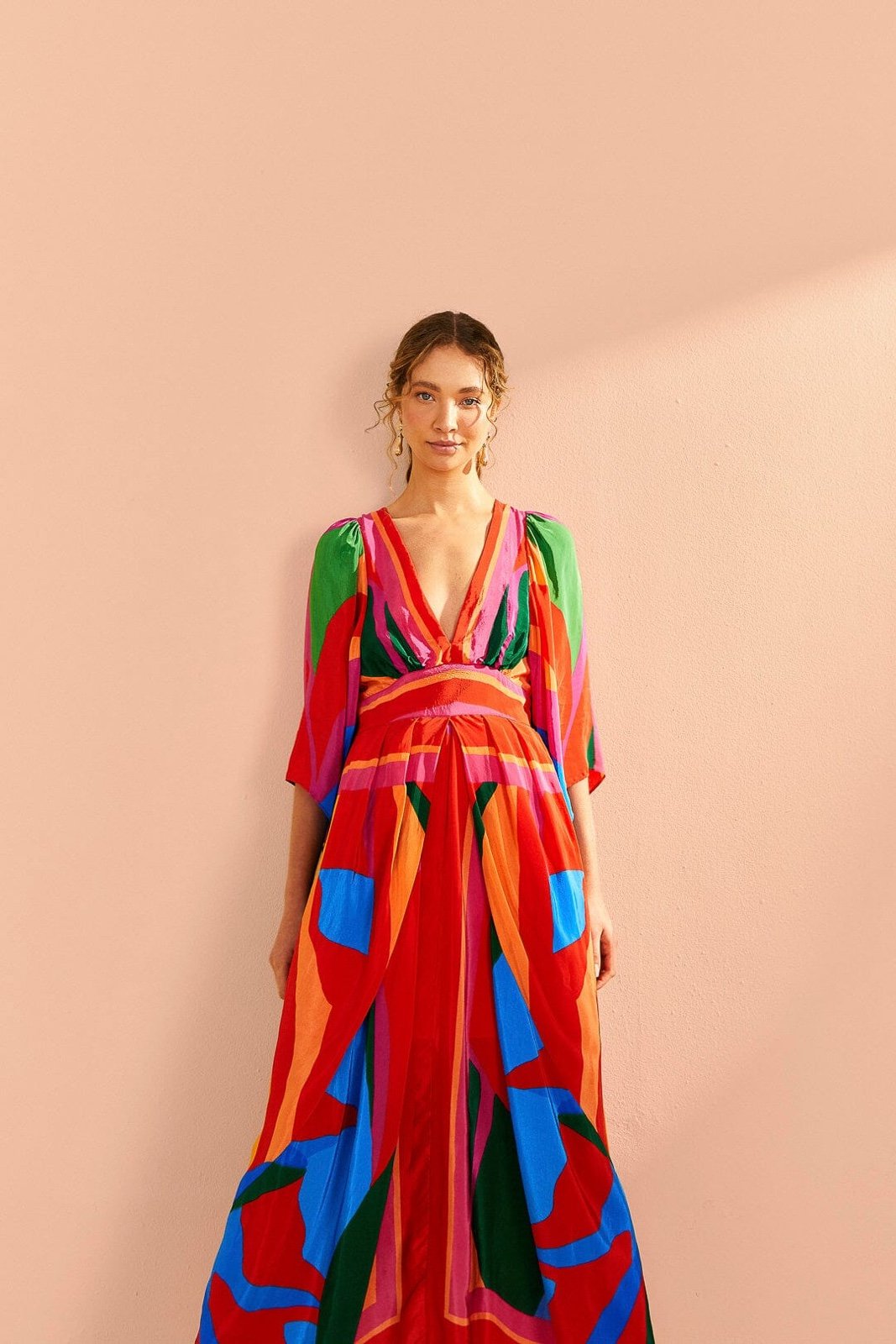 Farm Rio Colorful Leaves Midi Dress