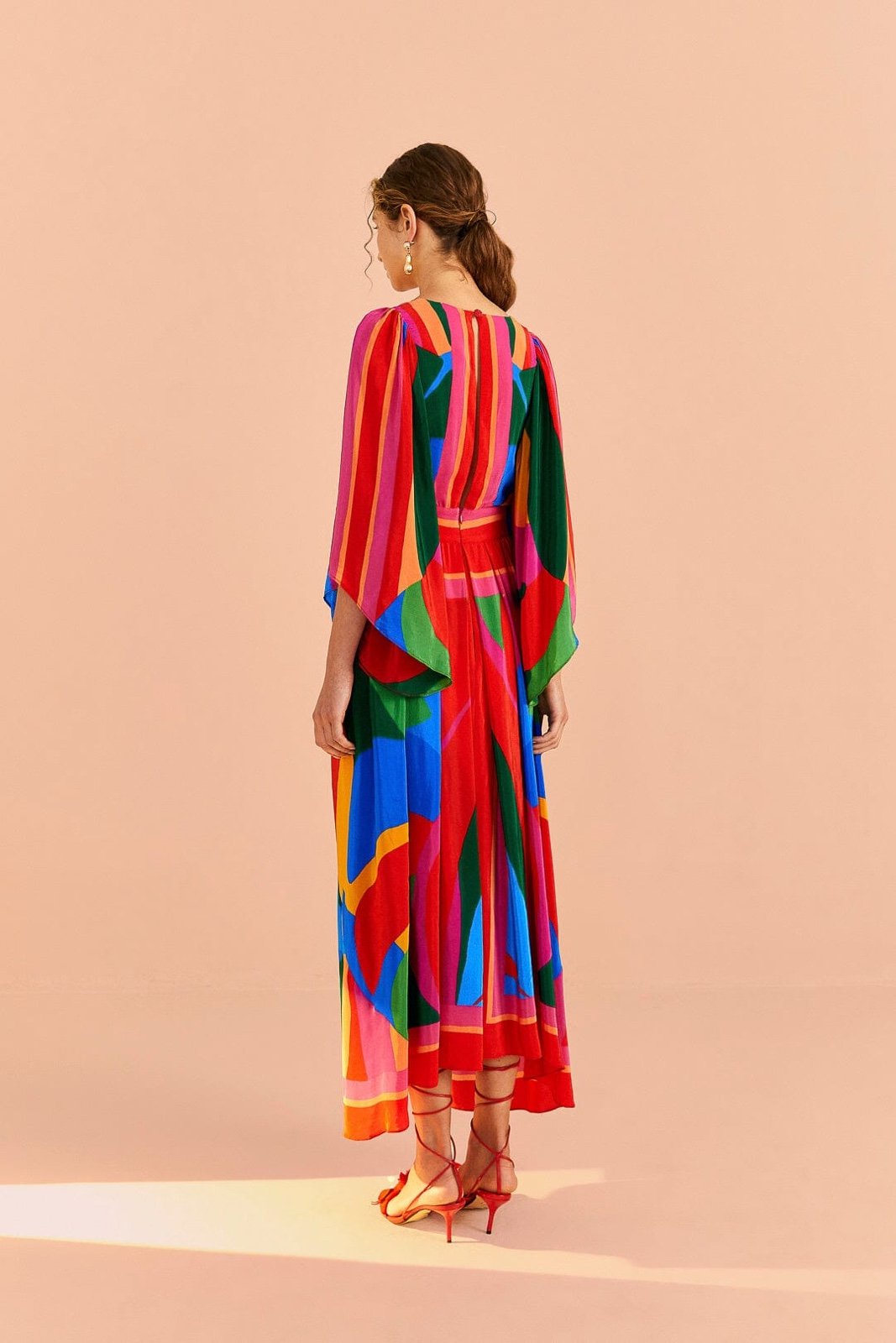 Farm Rio Colorful Leaves Midi Dress