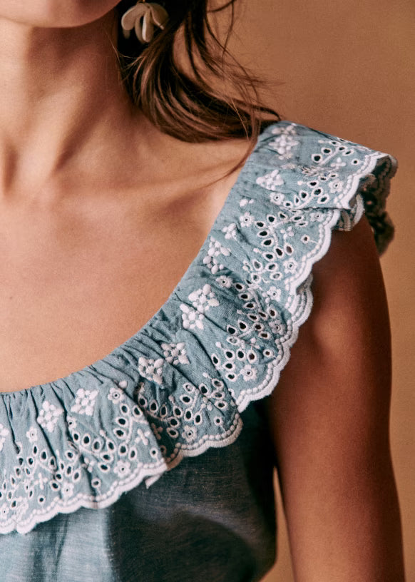 Sézane Rosa Blouse in Chambray (Surplus - New)