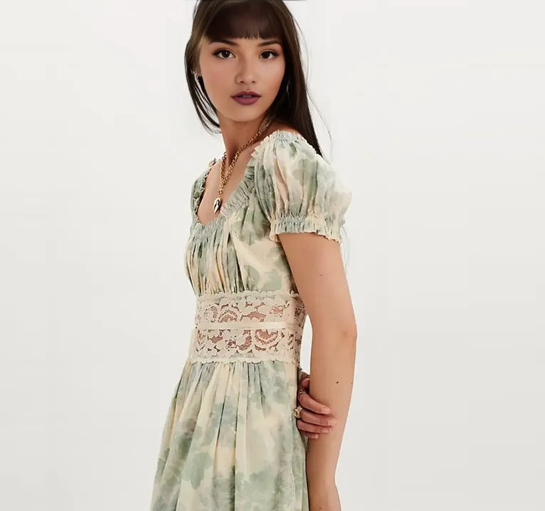 FREE PE⚪️PLE Honeysuckle Printed Midi Dress