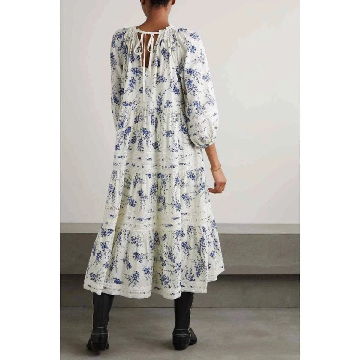 The Great | The Hideaway Floral Tiered Midi Dress (Surplus)