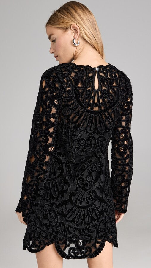 Sea New York Dana Embroidery Velvet Long Sleeve Dress (Surplus)