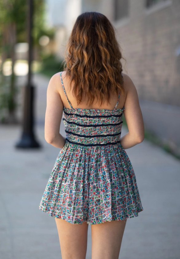 FREE PE⚪️PLE Women's Bali Checked out printed romper